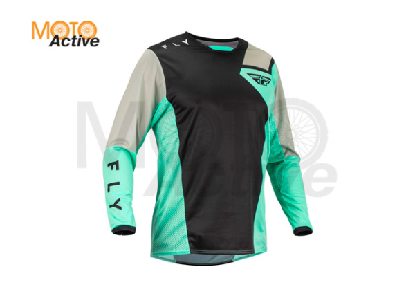 Джерси FLY RACING KINETIC JET, бирюзовая/черная/серая